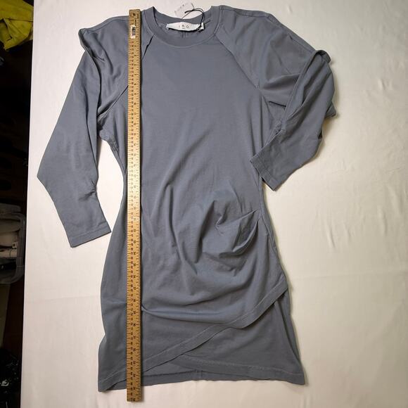 IRO Paris “Elona” Asymmetric Ruched Mini Dress Storm Blue NWT - Size Small - Picture 13 of 16